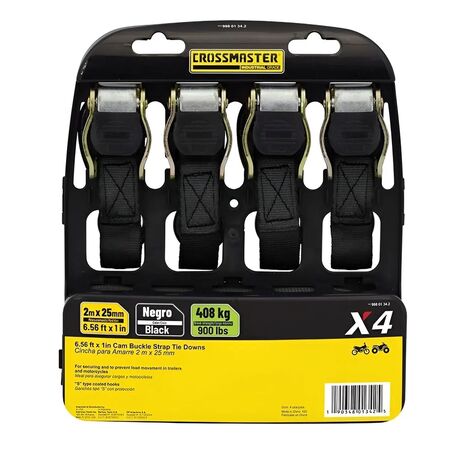 Cincha Amarre Crossmaster 408 Kg x4 Negra