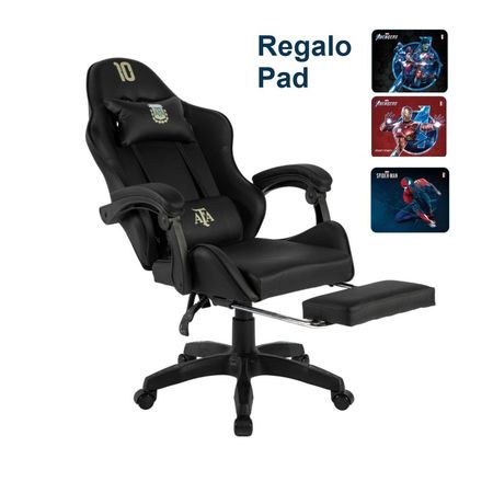Silla Gamer AFA AL-GC9008 PLAYFC 10 Gold Masajes Reposapies Reclina +Regalo PAD AVENGER