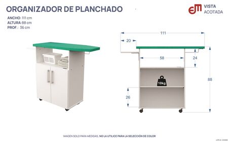 Mueble Organizador De Planchado Mosconi Tabla De Planchar