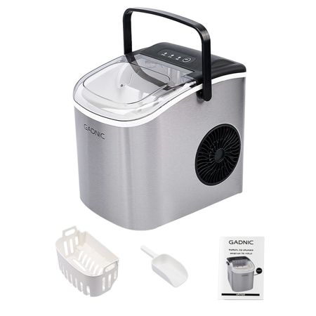 Máquina de Hielo Gadnic Acero Inoxidable con Canasto y Pala