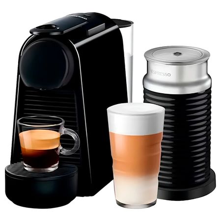 Cafetera Nespresso Essenza Mini Black D30 Aeroccino Cafetera Cápsulas