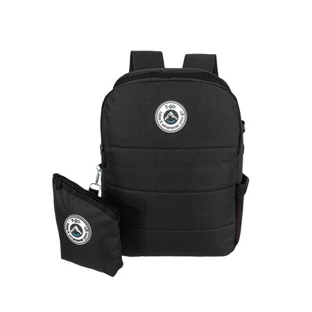 Mochila Matera Bolso Porta Notebook T-go + Yerbera De Regalo Negro