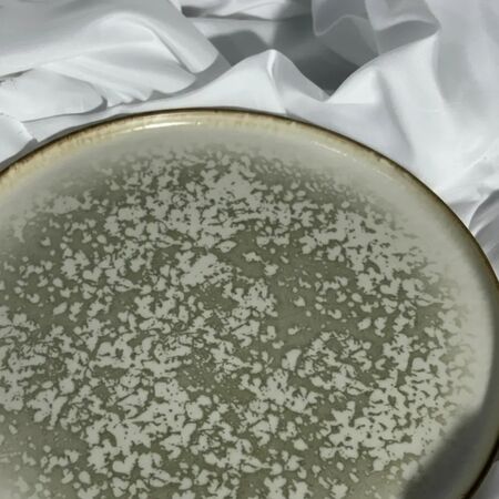 Plato Playo Plano Porcelana Cortado Marmolado 24cm Verde Musgo Cortado/marmolado