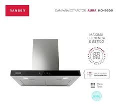 CAMPANA RANSER AURA HO-9600 INOX FTE+NEGRO 230W 3 VEL - 4609847