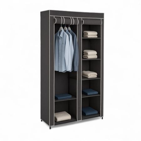 Armario Guardarropa Tela Poliéster 100x46x174cm Hogar Actual