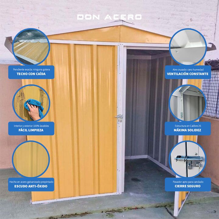 Armario Deposito Galpon de jardin 2x2x2 Calibre 28 Arena DON ACERO - Vista 4