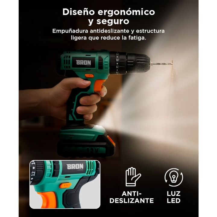 Taladro Percutor Atornillador 12v Gadnic Potencia y Precisión - Vista 5