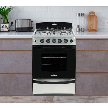 Cocina A Gas Florencia 56 CM Acero Inoxidable Multigas Flor 5538