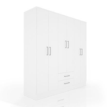 Placard 6 Puertas 332 Blanco 181 Cm