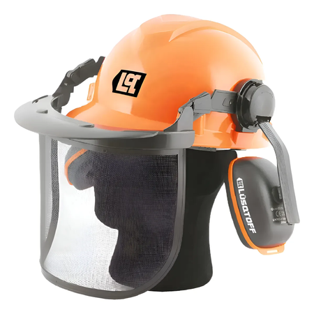 Protector Auditivo Facial Visor Malla Casco Mascara Lusqtoff - Naranja