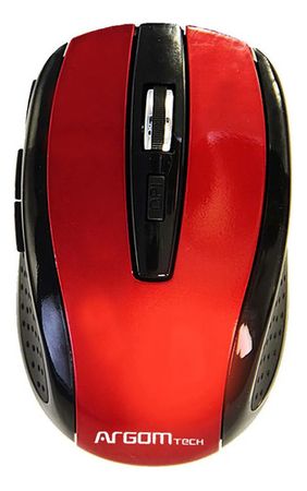 Mouse Inalámbrico Argomtech Ms32 Usb 2,4 Ghz 6 Botones Rojo