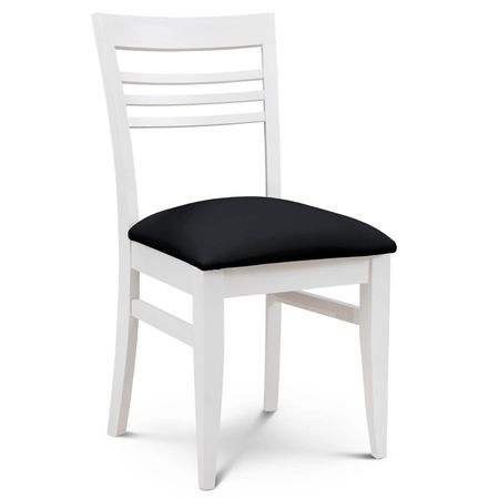 Silla de Comedor Murano Tapizado Inka Negro lustre Blanco Espacity