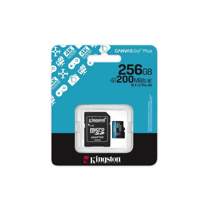 Tarjeta MicroSD Kingston Canvas Go+ 256GB Clase 4 - Vista 1