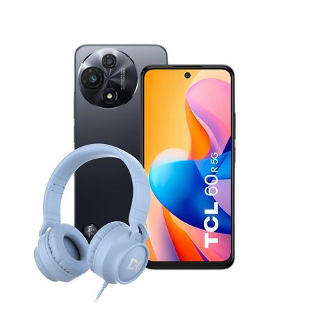 Combo TCL 60R 5G 4+128GB Space Gray + Auricular Dekkin Vincha USB-C Celeste