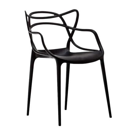 Silla Avelino 105/INY10 Desing Fibra de Vidrio Negro de Exterior