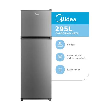 Heladera Con Freezer Plata 295 Lts Midea Mdrt414Fge50a