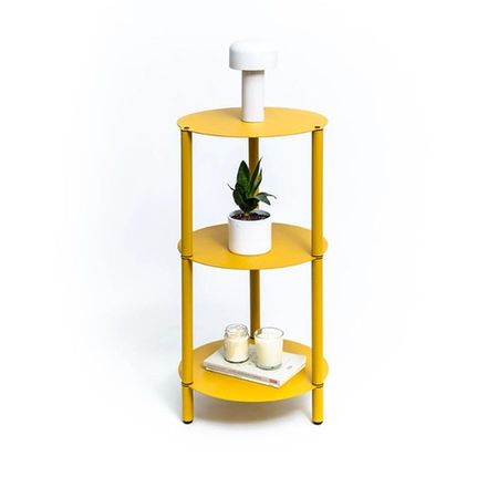 Mesita Auxiliar Iron 3 Pisos DS Home 77 x 36 cm Ocre