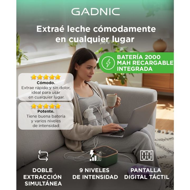 Sacaleches Gadnic Kit Doble Mave Pro D-115 Extractor Automático - Vista 2