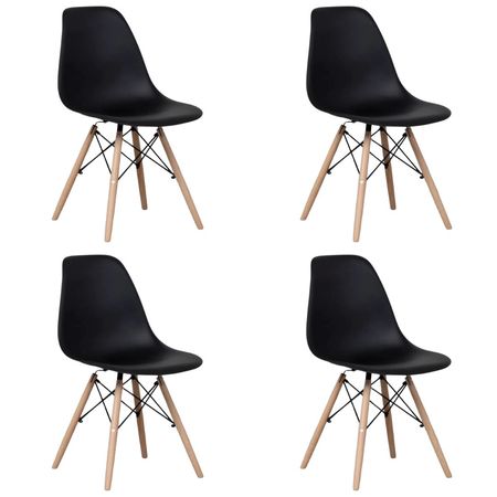 Silla De Comedor Eames Pack de 4 Sillas Negro