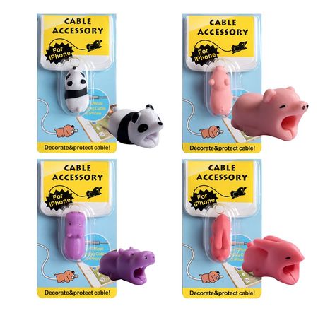 Protector Cable Microusb Tipo C Lightning Animales  Decora