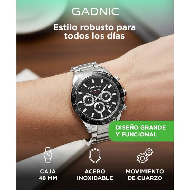 Reloj de Cuarzo para Hombre Gadnic Morfeo Resistente al Agua con Fecha y Hora - Vista 2