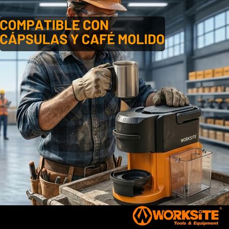 Cafetera Inalambrica A Bateria Filtro Capsula Worksite
