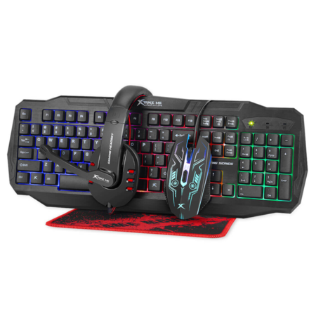 Combo Gamer 4 En 1 Xtrike-me Cm-406 Mouse-teclado-auri-pad