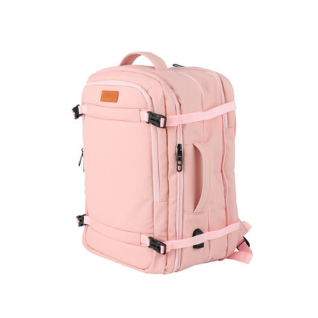 Mochila de Viaje Extensible Waggs Porta Notebook con Puerto USB  45L Rosa