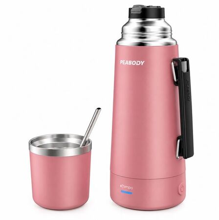 Termo electrico E termo Peabody 1 litro rosa perlado