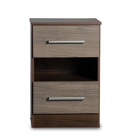 Mesa de Luz Reforzada de 2 Cajones Maximo Venezia Pinot Nogal
