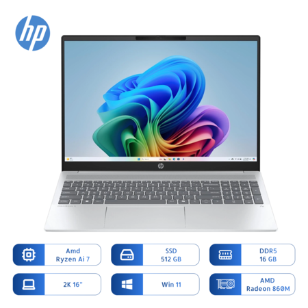 Notebook Hp Omnibook 5 16-ag1070 Ryzen Ai 7 350 512gb Ssd 16gb 16 Pulg Glacier Silver