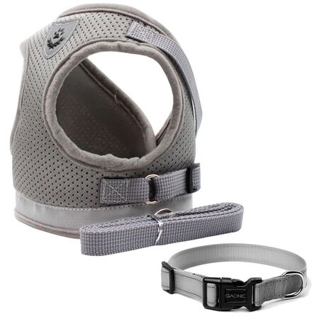 Arnés Pretal Perro Gato con Correa (Gris XL)