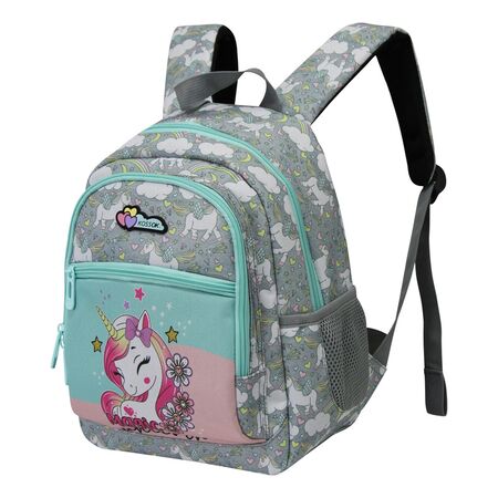 Mochila Kossok Glossy Escolar Premium Unicornio Liso