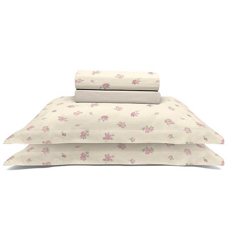 Juego de Sábanas de 150 hilos Casual 2 1/2 Plaza Sarah Rosa