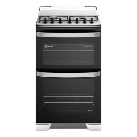 Cocina A Gas Electrolux F4edm De 4 Hornallas Doble Horno Negro