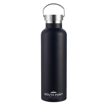 Botella Negra South Port Térmica Deportiva 750ml Acero Inoxidable