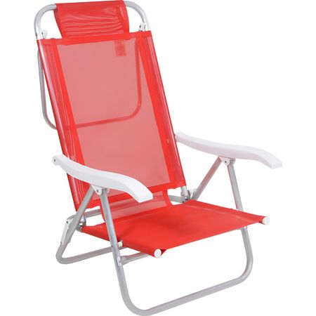 Reposera De 6 Posiciones Bel Sunny Aluminio Pvc Rojo Rojo