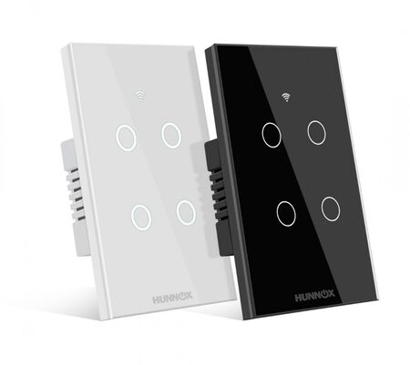 TECLA HUNNOX SMART TACTIL 4 CANALES BLANCO