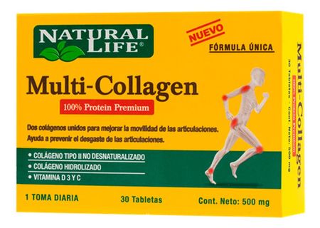 Natural Life Multi Collagen Colágeno Tipo Ii 30 Comprimidos