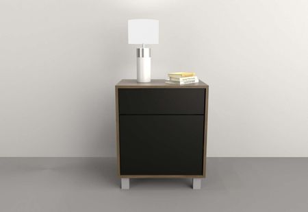 Mesa De Luz 1 Cajon 1 Puerta Nogal L. Negro M. Tables