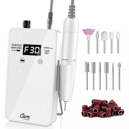 Torno De Uñas Care By Gadnic 35000RPM Recargable Manicura 40W Con Accesorios (Color Blanco)