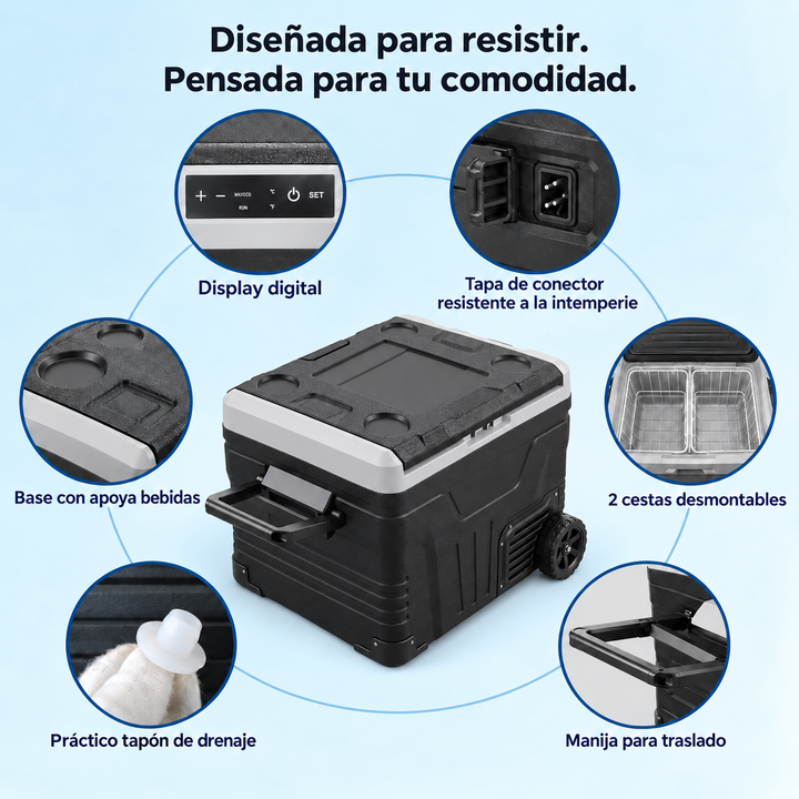 Heladera portátil Terra Outdoors Capacidad 50 Litros 12/24V/220V -20°C - Vista 3