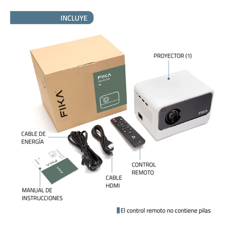 Mini Proyector Portátil 4k Fika P8 Hd 720p 8000 Lumens 170 ANSI Android Wifi 4k
