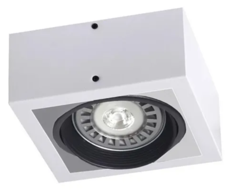 Aplique Plafon Box Led 1 Luz Lampara Ar111 Cardanico 12w Calido
