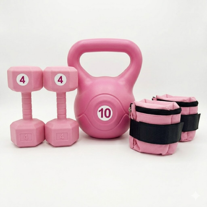 Combo Pesa Rusa 10 kg + Par de Mancuernas 4 kg + Par de Tobilleras 2 kg - Vista 2