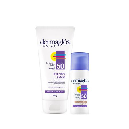 Dermaglos Set Solar Efecto Seco Facial + Corporal Tono Medio