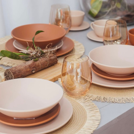 Mantel Individual de Mesa Deco Redondo Flecos 38 Champagne