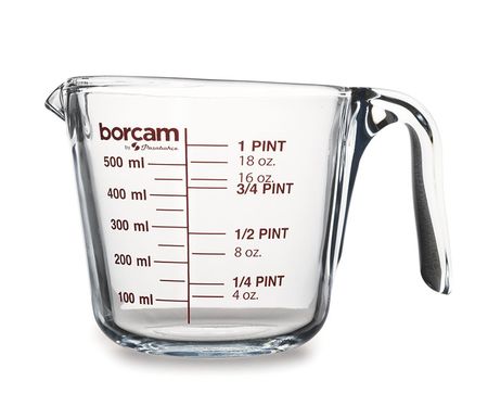 Jarra Medidora Vidrio Con Manija  500 ml Borcam Pasabahce