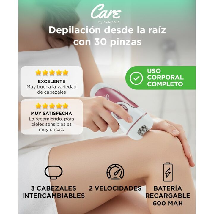 Depiladora eléctrica 4 en 1 Gadnic para mujer pierna cara inalámbrica recargable USB - Vista 2
