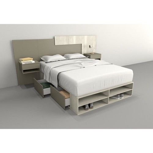 Box de Cama DS Home 2,00 m 4 Cajones 2 Puertas Nogal Gris 203x33x202 cm - Vista 4